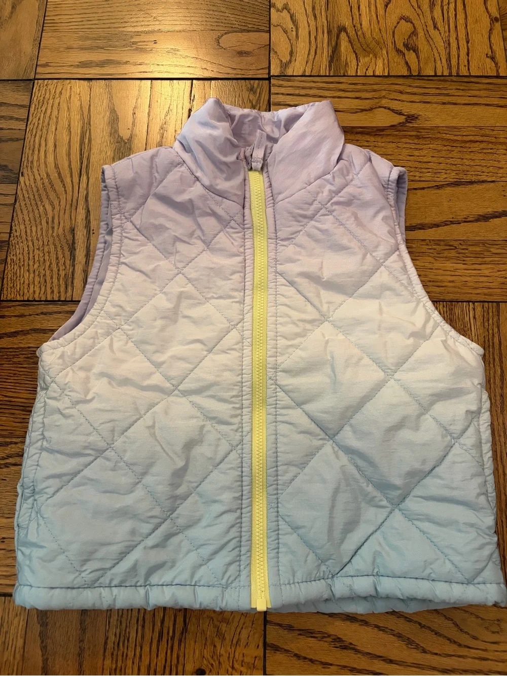 Carter’s Girls' Quilted Lavender and White Ombre Vest with Yellow Zip 6/6X